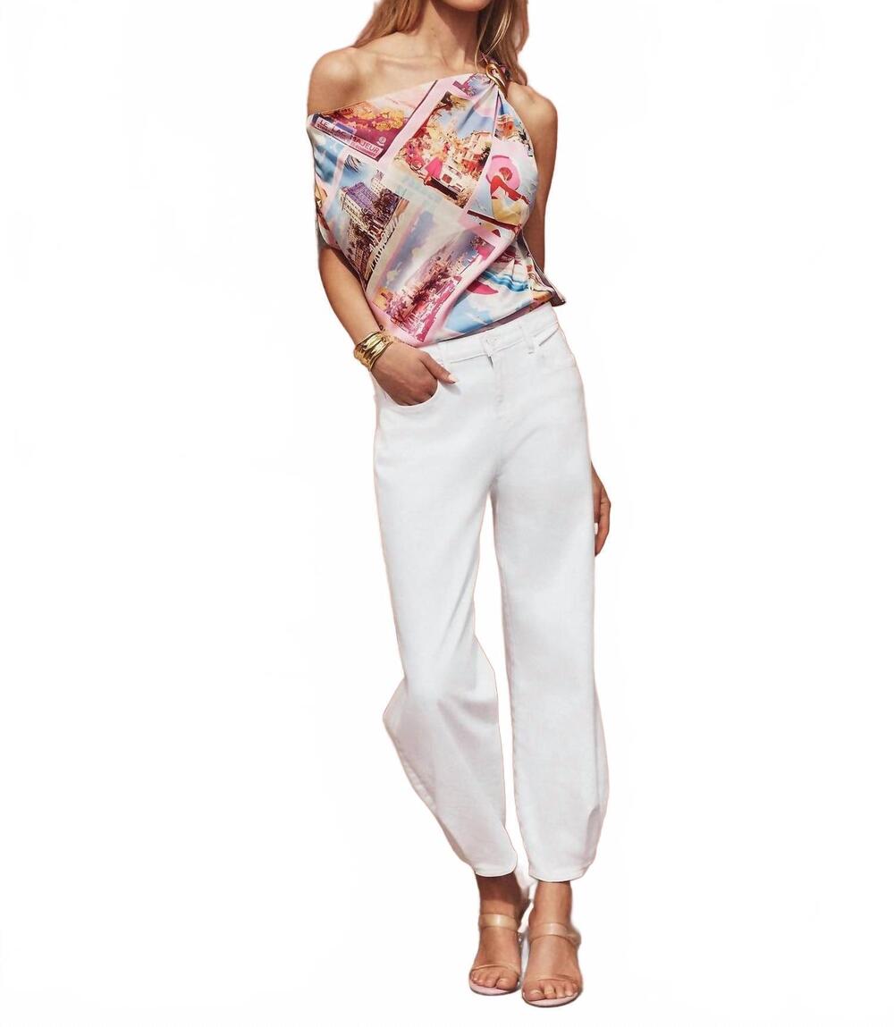 NEW L'AGENCE krista tapered jeans in blanc